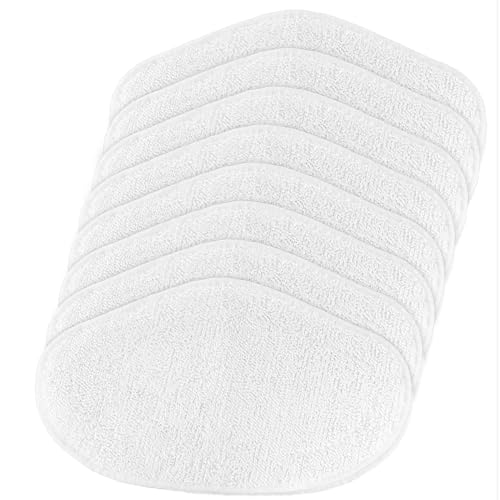 Sunnila Kit 8 Chiffons lavables pour Polti Vaporetto PAEU0332, Smart 120, Smart 35_Mop, Smart 40_Mop, Smart 100, SV400_Hygiene, SV420_Frescovapor, SV440_Double, Blanc