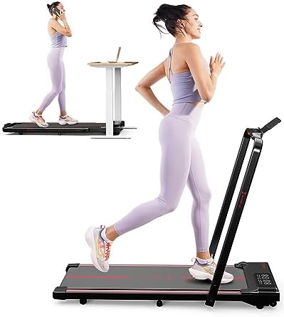 SupeRun 3 in 1 Folding Treadmills for Home Office Easy to Store, 3.0HP Powerful and Quiet Under Desk Treadmill with 300LBs Capacity, Larger Walking Pad with Adjustable Armrest Safer and Comfort