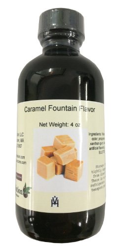 Caramel Flavor Fountain, Low Sugar Flavoring for Beverages, Ice Cream, Soda, Baked Goods, Gluten Free, Kosher - 4 ounces