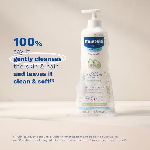 Image of Mustela Gentle Cleansing Gel - Baby Wash for Delicate Skin and Hair - Newborn-Safe Cleanser - Made with with Natural Avocado Perseose - 1 or 2-Pack - Various Sizes