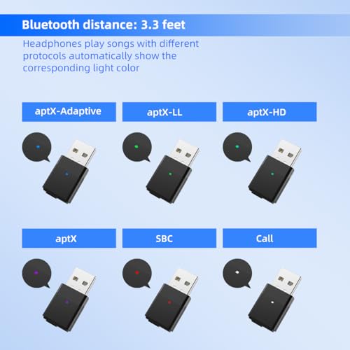 Image of USB Bluetooth Adapter for PS5, PS4, Switch, Mac, PC - Type C Bluetooth Receiver, aptX HD, Plug & Play Mini USB Audio Adapter for Gaming, Meetings & Music
