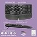 Logitech Wave Keys MK670 Combo, Wireless Ergonomic Keyboard with Signature M550 L Wireless Mouse, Comfortable Natural Typing, Bluetooth, Logi Bolt, for Multi-OS, Windows/Mac - Graphite