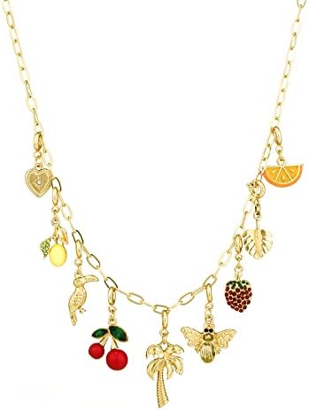 Rambling Rose 14K DIY Necklace,Beach by the Sea Gold Shell Pendant Necklaces,Chain Jewelry for Women