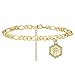 YUECI 26 Buchstaben Doppelschicht Fußkettchen Herz Initial Fußkettchen Armbänder Für Frauen Buchstaben Fußkettchen Geometrische Form Einschichtige Fußkettchen Initial Armbänder Fußkettchen