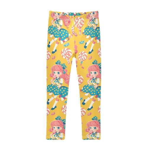 KLL Lollipop Girl Girls Cotton Pants Soft Full Length Yoga Pants Exercise