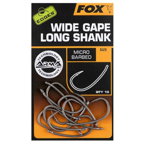 Fox Edges Armapoint Super Wide Gape Long Shank Hooks - 10 Haken, Größe:7