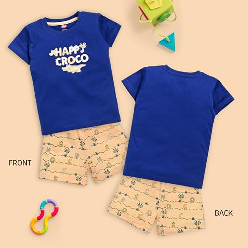 Image of LuvLap Baby Boys Regular Fit 100% Cotton Half Sleeves Boys T-Shirts and & Shorts Set Pack of 3