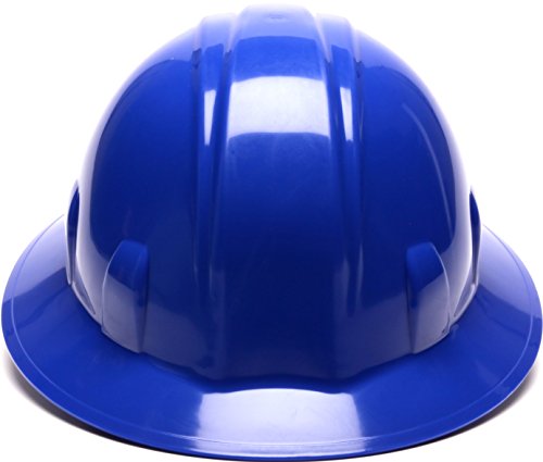 Pyramex Safety Sl Series Full Brim Hard Hat, 4-Point Ratchet Suspension, Blue #TOP1