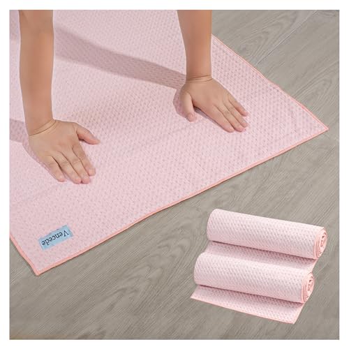 ヨガタオル ホットヨガ ヨガマットラグ 滑り止め付き ヨガラグ 吸汗速乾 除菌 外ヨガ ビーチヨガ ヨガマット ビッ145cm×61cm ピンク 2個セット