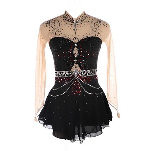 DHNCBGFZ Vestido De Patinaje Artístico Brillante para Mujer Mujer Maillot De Manga Larga Body De Danza Gimnasia Rítmica Leotardo De Baile Fiesta Competición(XL/X-Large)