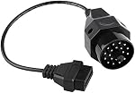 OBD2 Adapter Scanner Cable Connector, Round Diagnosis OBD II Adapter - 20 Pin to 16 Pin - for E36 E38 E39 E46 E53 X5 Z3