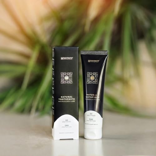 RAYPATH INTERNATIONAL Dentifricio con microargento 100 ml - sbiancamento naturale dei denti - senza fluoruro - cura dentale delicata
