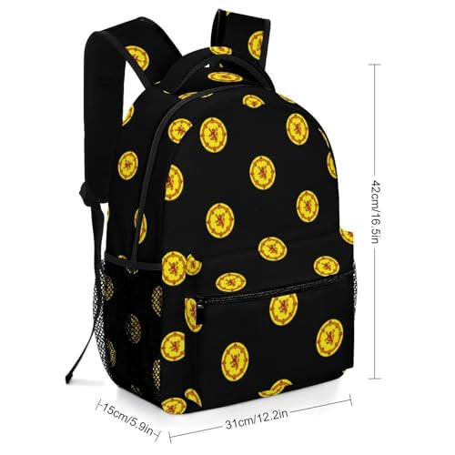 Lion Rampant Circlet Funny Backpack Casual Daypack Lightweight Shoulders Bag for Men Women Cute Print2