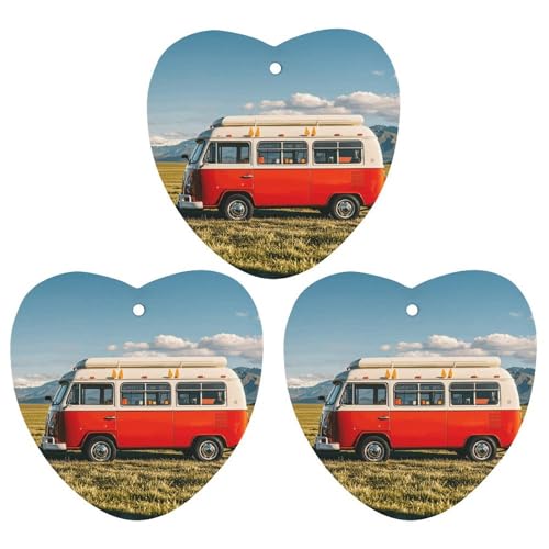 Happy Bus Camper �ԗp�F���� �݂艺��������t���J�[�h ���킢������ �ԗp�F���� ������ �V�Ԃ̍��� �j�����p �V�R�F���� �X�g���b�v�t�� �����ԃt���b�V���[ 3��