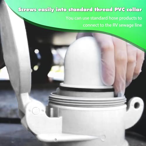 Image of RULLINE 4 inch Sewer Cap Compatible with RV Sites Campground RV Sewer Cover Male Sewer Adapter Sewer Cleanout Cap