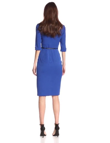 Black Halo Women's 3/4 Sleeve Jackie O Dress, Cobalt, 0 at Amazon Women's Clothing store Black Halo Women's 3/4 Sleeve Jackie O Dress, Cobalt, 0 at Amazon Women's Clothing store