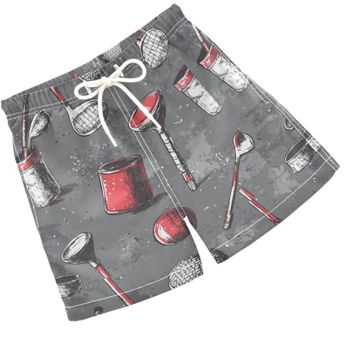 Pigsaly Boys' Swim Board Shorts Grey Golf Ball Boy's Swim Trunks Kids Swimwear XS