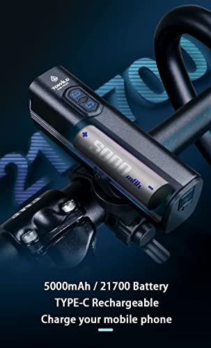 TOWILD DLite1800 Bike Lights,1800LM Dual Light Source System,Compatible with Garmin/GoPro Mount,5000mAh Rechargeable Battery,Waterproof Bike Front Light for Commuter Cyclists - image 8