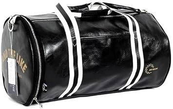 Sport Gym Bag for Women Men Shoulder Bags With Shoes Storage Pocket Fitness Training Waterproof Leather Travel Bag Handbag DailyBlack