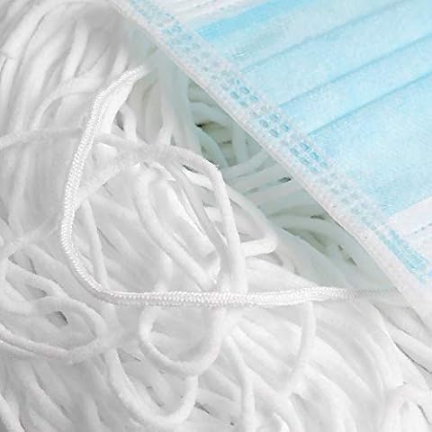 Elastisches Band mit Ohrschlaufe, weiß, dehnbar, zum Nähen, 3,2 mm 32Yard Cover