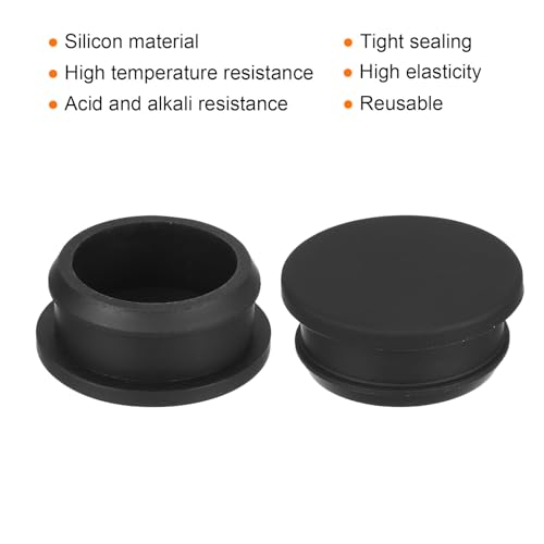 Image of MECCANIXITY Silicone Snap in Locking Hole Plugs,Rubber Panel Seal Cover Flush Type Panel Round for Kitchen Rubber Bulkheads Waterproof Sealing Plugs 30mm /1.18 Inch Diameter Black,Pack of 4