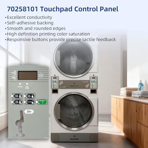 Paneles de control táctil para arreglar botonera de secadora Huebsch HTT30N 70258101 5