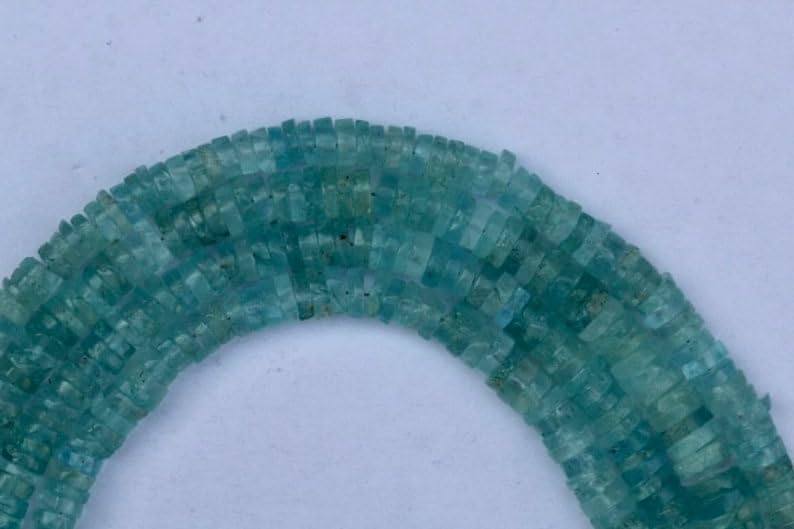 Perles heishi aigue-marine naturelles de qualité pour joaillerie DIY