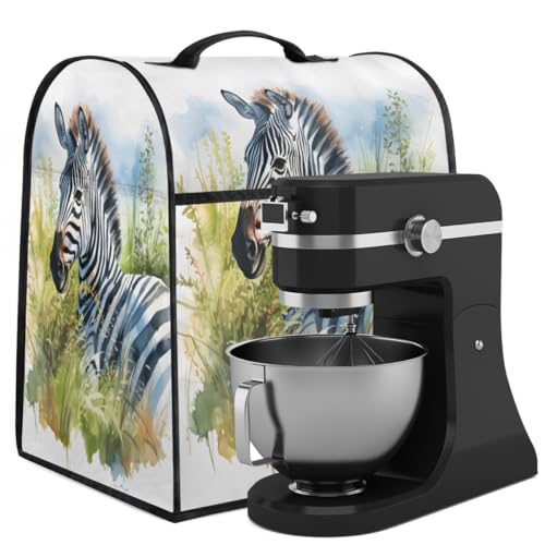 Coffee Maker Cover Watercolor Zebra Kitchen Appliance Covers Small Appliance Covers Blender Cover Juicer Cover Dust Covers for Kitchen Appliances with Top Handle and Pockets,Washable,C889