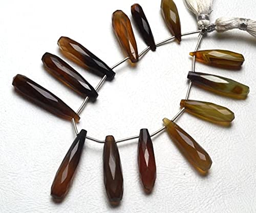 Perles de chalcédoine brune en grosses gouttes pour offrir un cadeau artisanal unique
