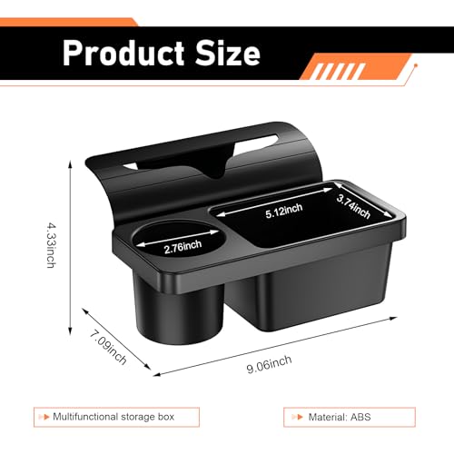 Organizador para ventana de carro con portavasos negro miniatura 2