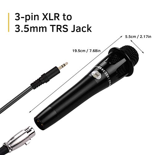 lifcasual Microfone Vocal Condensador Cardióide Estrutura Metálica XLR de 3 pinos para TRS de 3,5 mm