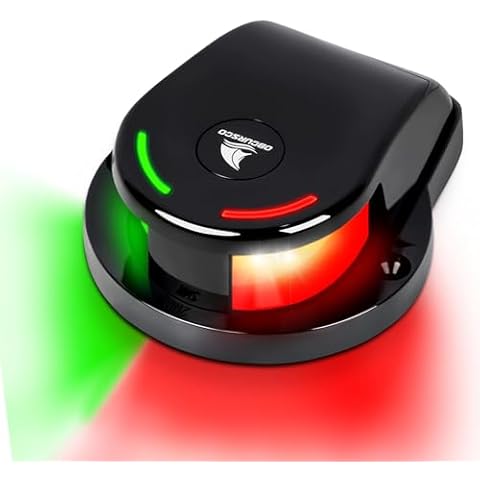 Obcursco Boat Navigation Lights LED Boat Lights IP67 Waterproof Red and Green Navigation Lights for boats Marine Lights for Bow and Setrn, Pontoon, Yacht, Power Boat, Small Boat (Black) Cover