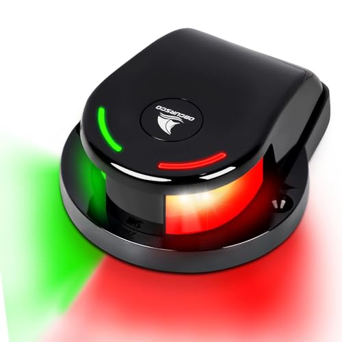 Obcursco - Obcursco Boat Navigation Lights LED Boat Lights IP67 Waterproof Red and Green Navigation Lights for boats Marine Lights for Bow and Setrn, Pontoon, Yacht, Power Boat, Small Boat (Black)