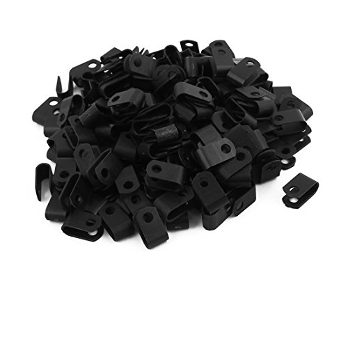 Accesorios de audio y video Clip de cable tipo U negro Nylon miniatura 1