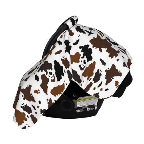 Image of Cow Skin Baby Car Seat Canopy Cover Multi Use Nursing Cover for Newborn Car Seat Canopy Mom Nursing Breastfeeding Covers Newborn Shower Gift