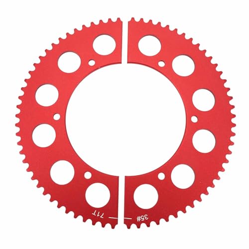 35 Chain 71 Tooth Split Sprocket Low Friction Aluminium Alloy Lightweight Fit for CT200U BT200X CT100U TrailMaster MB200 MegaMoto B212 Baja Motovox Doodlebug Mini Bike Motorcycle