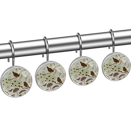Crochets de rideau de douche en acier inoxydable durable motif papillon chic - 3