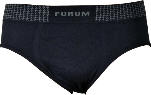 Lupo Forum Men's Seamless Microfiber Briefs Underwear Black Large