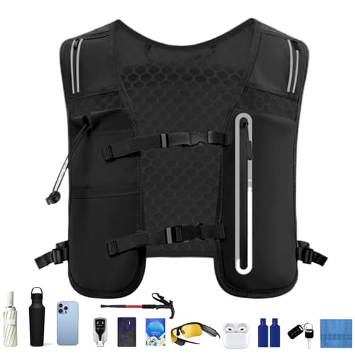 Carrera Hidratante Carrera,Mochila de Bebida 4L Running - Correas de pecho personalizables Bolsa De Agua Reflectante Para Mujeres Hombres Ciclismo Trail Running Senderismo Actividades Al Aire Libre