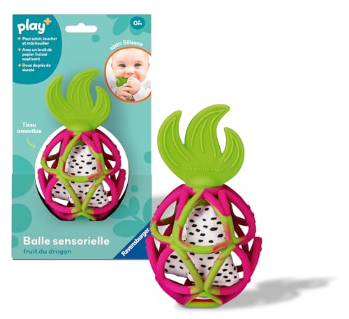 Ravensburger Play+ - Balle Sensorielle Fruit du Dragon Silicone Dès 6 Mois - Balle Activité Bébé et Hochet de Dentition - Jouet Multi-Sensoriel - Motricité et Éveil - 34013