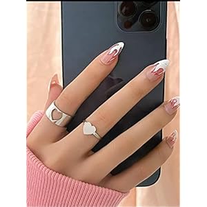 Vembley Stunning Silver Heart Couple Ring Matching Wrap Finger Ring for Women and Men 5 41adKq1eEKL. SL500 . SS300