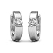 Cate & Chloe Charlie 18k White Gold Plated Hoop Earrings with Crystals, Small Crystal Hoops for Women, Solitaire Stone Silver Round Ring Earring Set