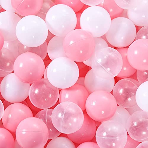 Image of STARBOLO Ball Pit Balls for Kids - 100 Pieces Crush Proof Stress Balls BPA&Phthalate Free Non-Toxic Soft Plastic Ball for Baby Birthday Pool Play Water Toy Wedding Playpen Pit Accessories (Pink)