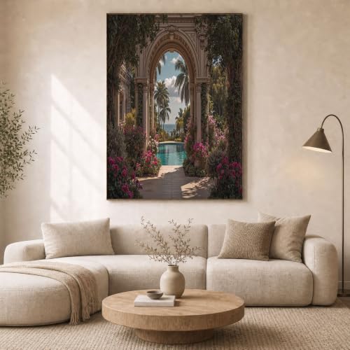 Impression sur toile piscine tropicale pour creer une ambiance spa dans votre chambre