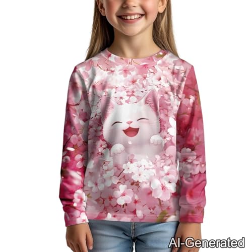 Image of Renewold Boys Girls Tees Kids T-Shirt Long Sleeve Crewneck T Shirts Casual Athletic Tops Clothing for Home School Travel