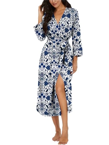 Image of VINTATRE Women Robes Long Knit Bathrobe Lightweight Soft Bath Robe with Pockets