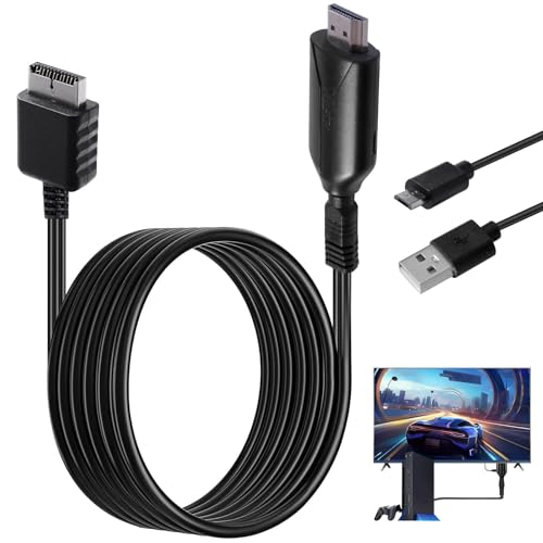 Adaptador PS1/PS2 a HDMI,Cable de PS1/PS2 a HDMI Convertidor TV Video Audio HD Multimedia 720P/1080P para Consolas de Juego Cable,100 cm/39.3in Plug and PlayAdaptador PS1/PS2 a HDMI,Cable de PS1/PS2
