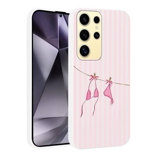 Coque Samsung S24 Ultra motif rayé féminin silicone souple protecteur