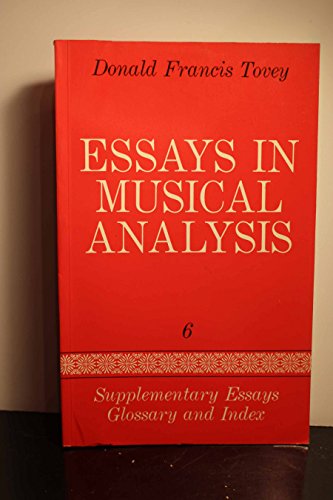 Essays in Musical Analysis, Vol. 6: Supplementa... 0193151421 Book Cover