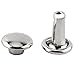 Produktbild Walfront Leder Nieten Set, 100 Satz Doppel Cap Nieten für Leder Handwerk Reparaturen Dekoration Doppel Cap Rivet Rohr Metallbolzen Kit, 6 × 8mm für DIY Tasche Schuhe Reparaturen(Silber)